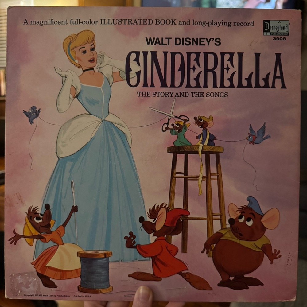 WALT DISNEY - Cinderella The Story & Songs - Vinyl LP 1969 Disneyland  3908